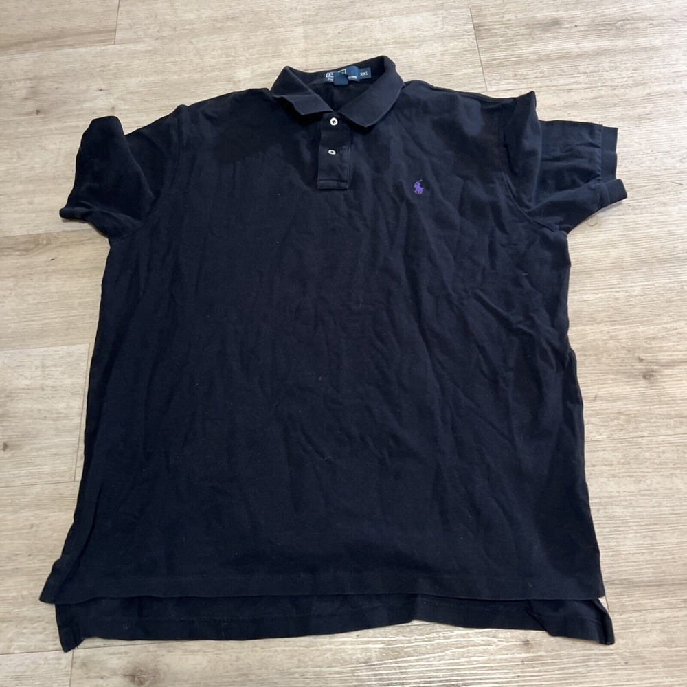 Polo Ralph Lauren Mens Black Size XXL Polo Shirt 100% Cotton Summer‎ Golf Prep